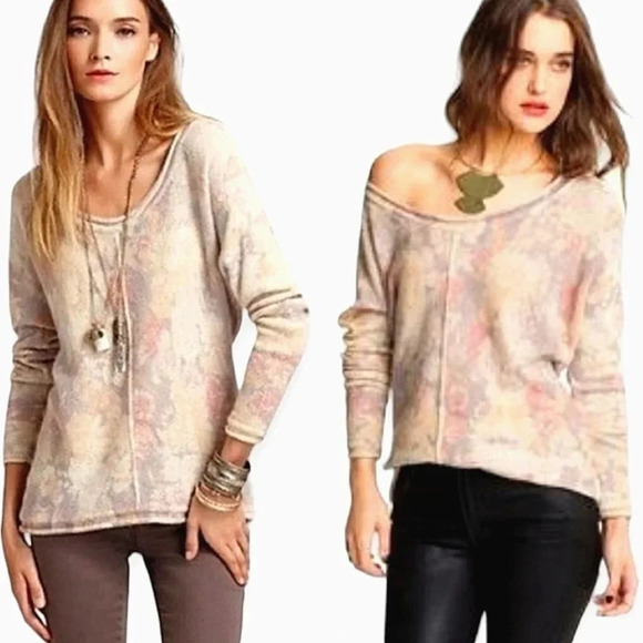 Free People Flower Bomb Wool and Angora  Rabbit Hair Pullover Sweater Small - Picture 2 of 16